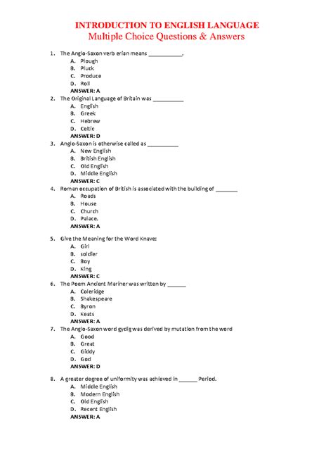 Language Multiple Choice Cheap Gaudy Packet Answers