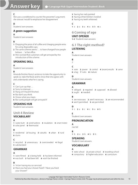 Language Network Answer Key