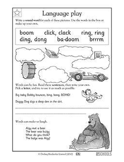 Language Play Worksheet For 1st 2nd Grade Lesson Onomatopoeia Worksheet 2nd Grade - Onomatopoeia Worksheet 2nd Grade