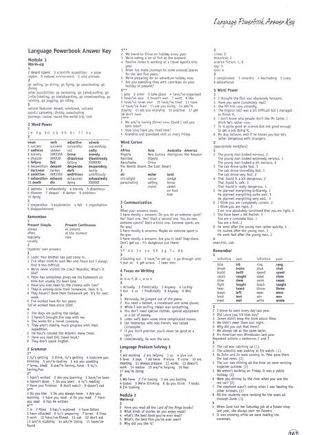 Language Powerbook Intermediate Answer Key