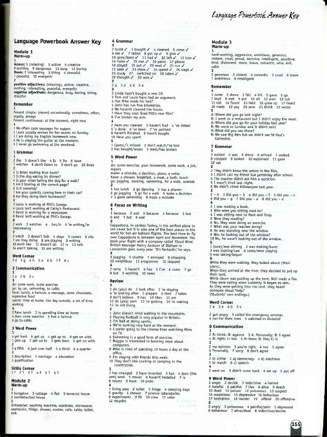 Language Powerbook Pre Intermediate Answer Key