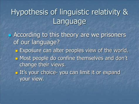 Language Relativity Hypothesis