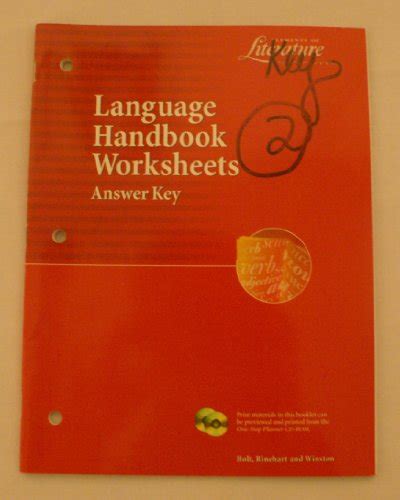 Download Language Handbook Answer Key Second Course 