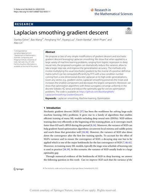 Laplacian Smoothing Gradient Descent