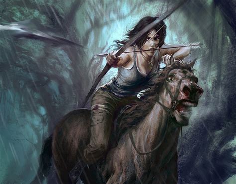 Lara croft and horse