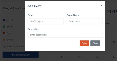 laravel Form submit using bootstrap modal without jquery and display event in calendar Stack