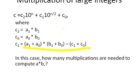 Large Integer Multiplication Using Divide And Conquer Grade School Multiplication Algorithm - Grade School Multiplication Algorithm