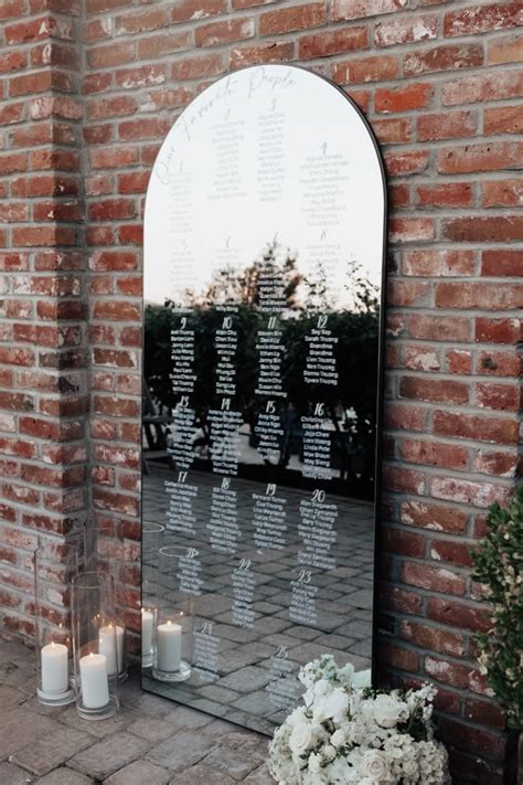 Large Mirror For Wedding Seating Chart