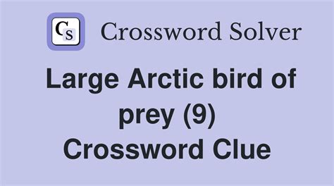 large nocturnal bird of prey – Crossword Clue