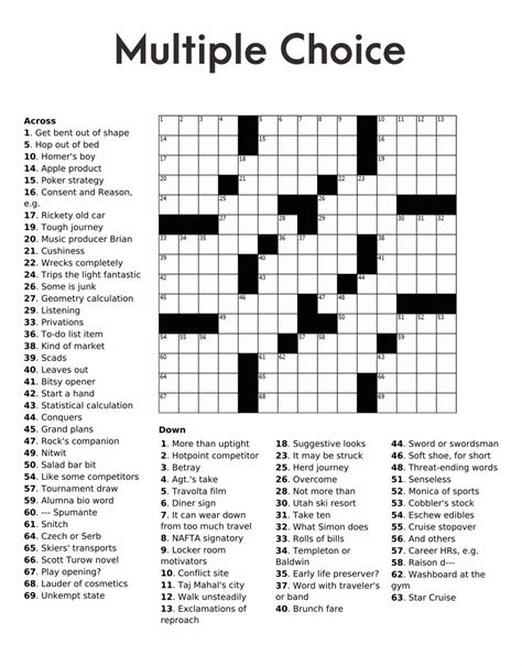 Large Printable Crosswords