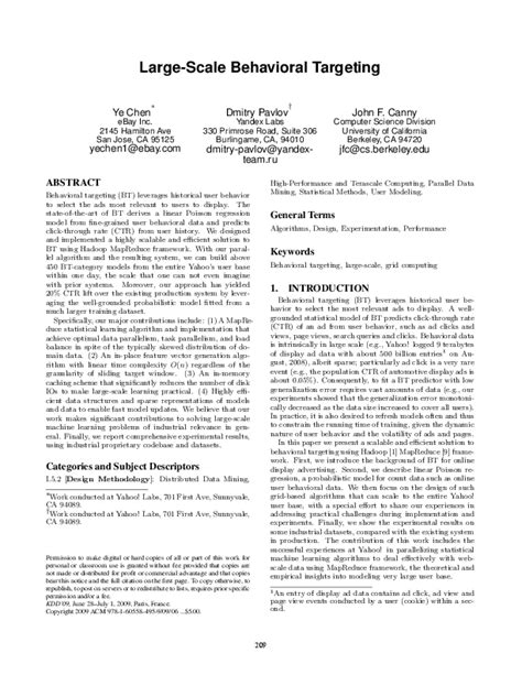 Large Scale Behavioral Targeting