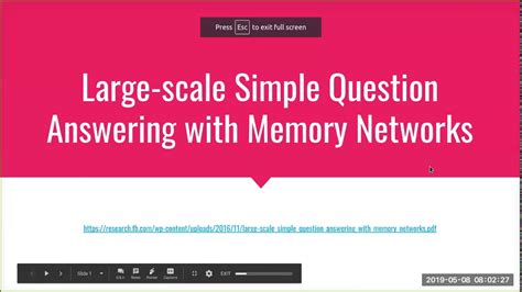 Read Online Large Scale Simple Question Answering With Memory Networks 