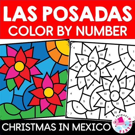 Las Posadas Color By Number Code Christmas In Christmas In Mexico Coloring Page - Christmas In Mexico Coloring Page