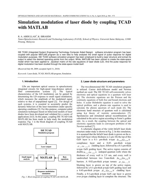 Laser Diode Matlab Code