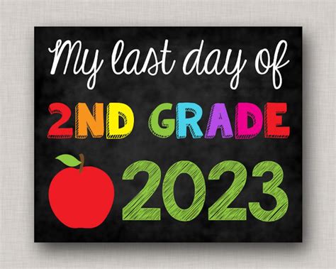 Last Day Of 2nd Grade School Sign Printable Last Day Of Second Grade Printable - Last Day Of Second Grade Printable