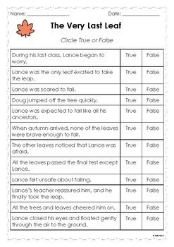 Last Leaf Comprehension Questions