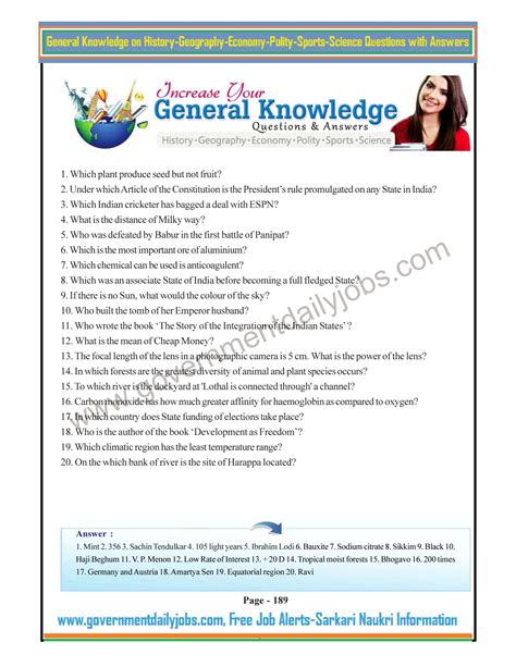 Full Download Latest General Knowledge Questions And Answers 2012 