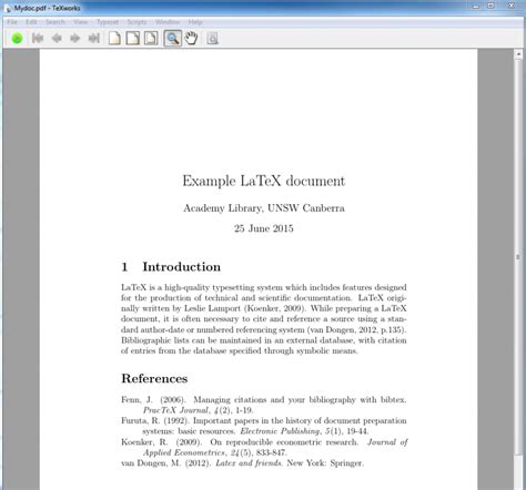 Read Latex Document Template 