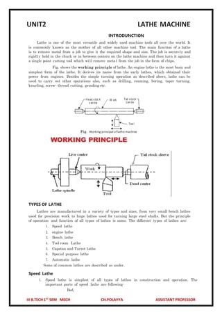 lathe machine notes