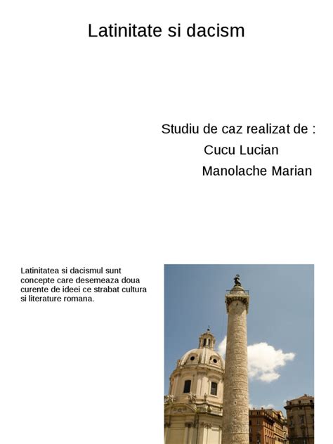 latinitate si dacism studiu de caz pdf