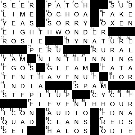 Cloverleaf cluster? Today's crossword puzzle c