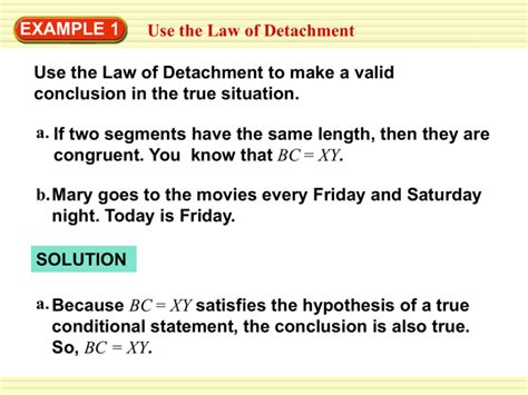 Law Of Detachment Examples