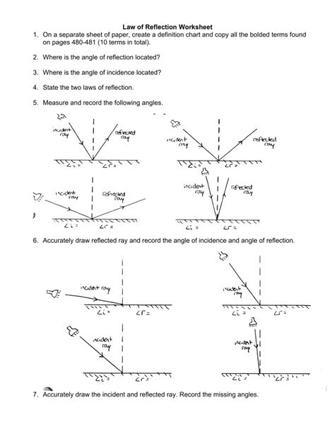 Law Of Reflection Worksheet Answers   Eleventh Grade Grade 11 Physics Questions For Tests - Law Of Reflection Worksheet Answers