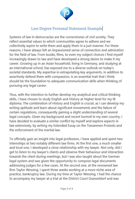 Law Personal Statement