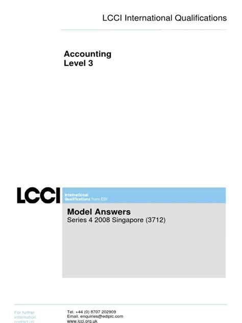 Download Lcci Accounting Level 3 Past Exam Papers 