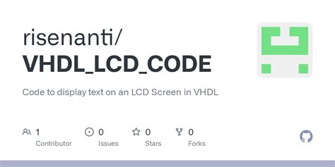 Lcd Code For Vhdl