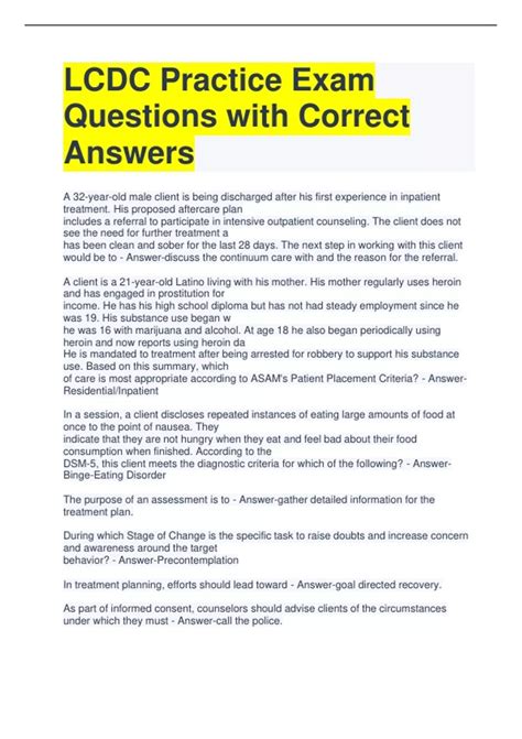 Lcdc Practice Exam