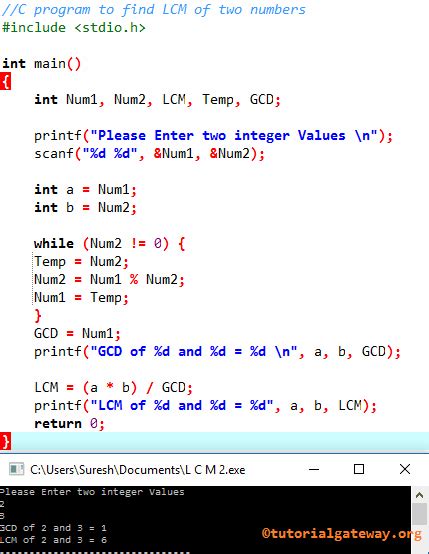 Lcm C Code
