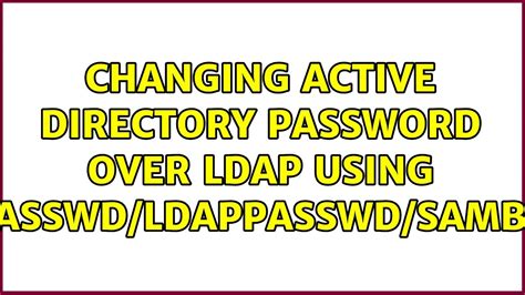 ldappasswd - change the password of an LDAP entry - Ubuntu