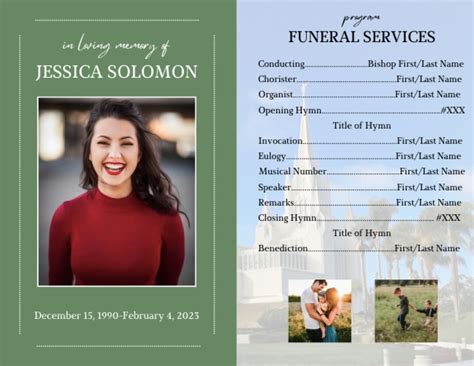 lds funeral program examples Google Search Lds funeral, Funeral program template, Funeral