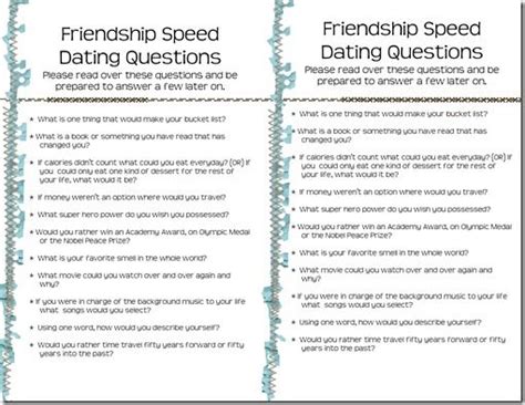 lds youth speed dating questions