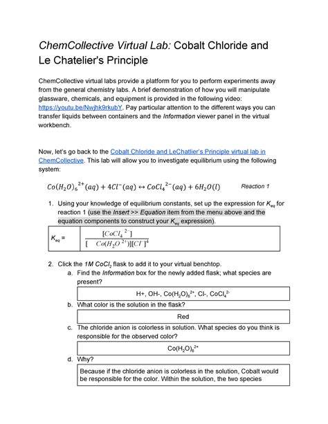 le chatelier virtual experiments answers