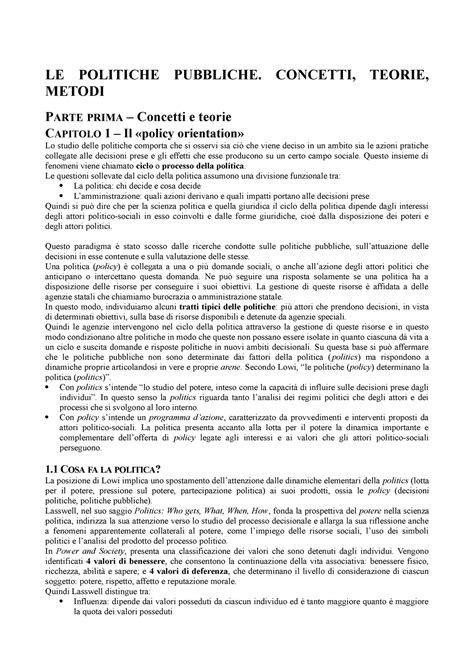Read Le Politiche Pubbliche Concetti Teorie E Metodi 