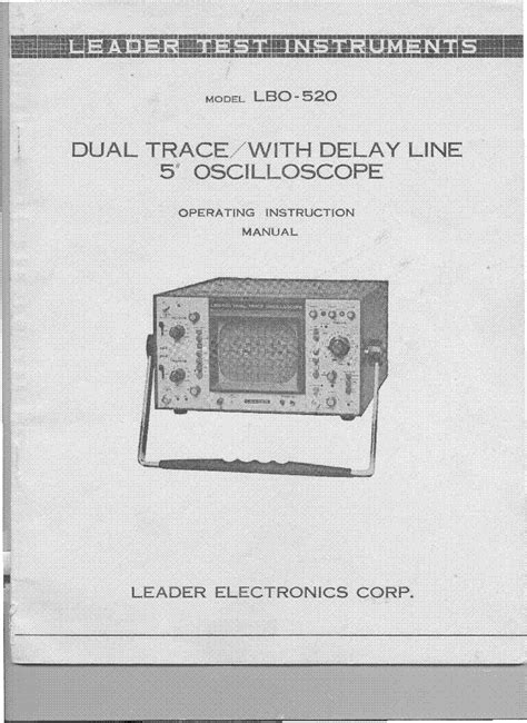 Read Leader Oscilloscope Manual 