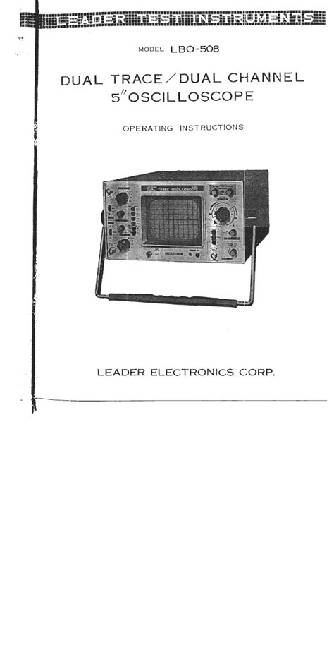 Full Download Leader Oscilloscopes User Guide 