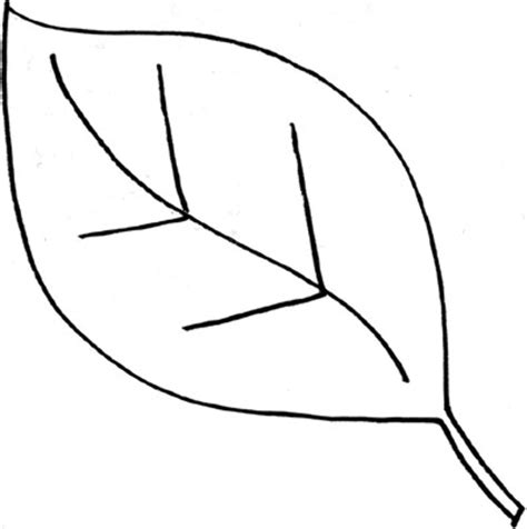 Leaf Drawing Outline Leaf Template With Lines For Writing - Leaf Template With Lines For Writing