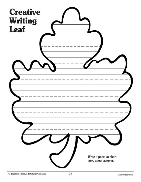 Leaf Writing Templates Free Leaf Template With Lines For Writing - Leaf Template With Lines For Writing