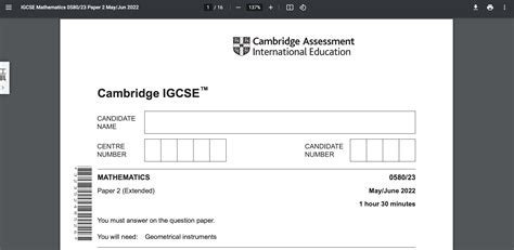 leaked igcse math