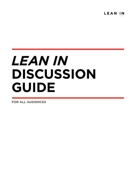 Lean In Discussion Guide For All Audiences