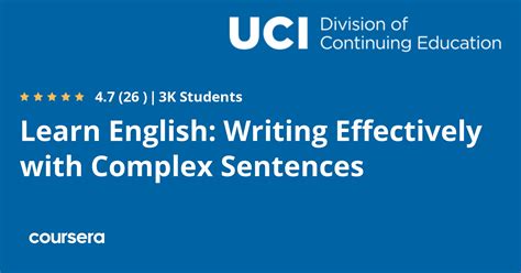 Learn English Writing Effectively With Complex Sentences Writing Complex Sentences - Writing Complex Sentences