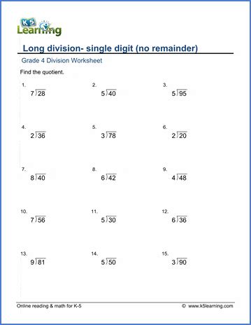 Learn How To Do Single Digit Division Elementary Dividing By One Digit Numbers - Dividing By One Digit Numbers