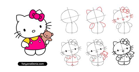 Learn How To Draw Hello Kitty Holding A Hello Kitty Holding Flowers - Hello Kitty Holding Flowers