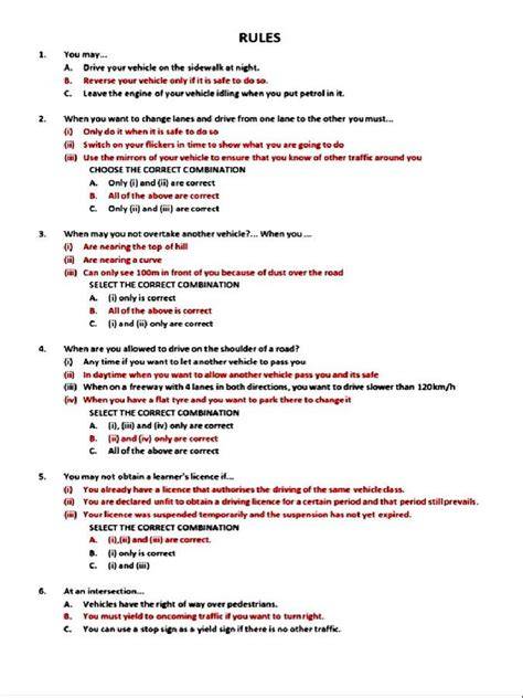 learners licence 2013 memorandum