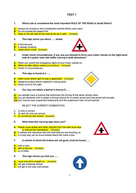 learners licence questions and answers s
