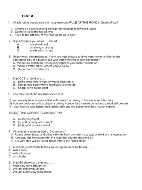 Full Download Learners Licence Question Paper Code 8 