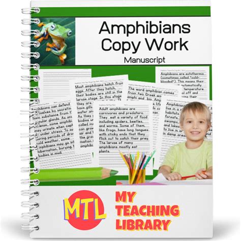 Learning About Amphibians Manuscript Copy Work My Teaching 2nd Grade Amphibians Worksheet - 2nd Grade Amphibians Worksheet